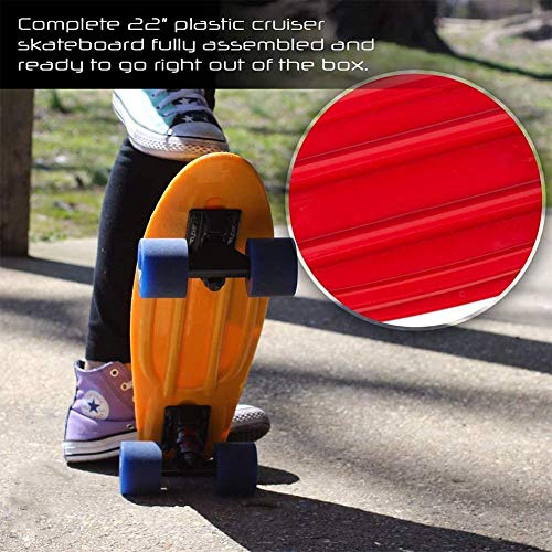FMXYMC Mini patineta, Tabla de Crucero Penny Cruiser de 22", Tablas de Skate para Principiantes, Tabla Antideslizante para Tablas pequeñas al Aire Libre Sport Street,Púrpura