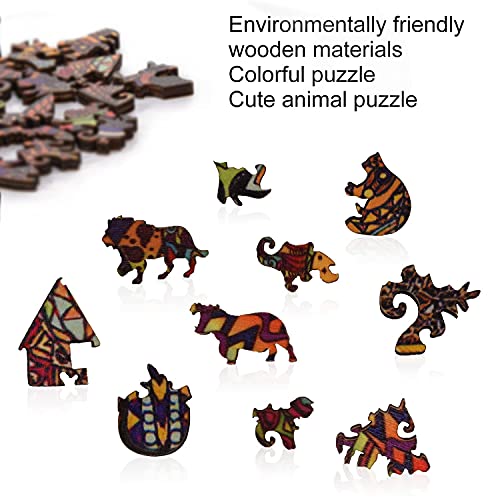 FORMIZON Rompecabezas de Animales, Forma Única Piezas de Puzzle, Piezas de Rompecabezas, 8D Puzzle de Madera, Puzzle de Animales para Colección de Juegos Familiares
