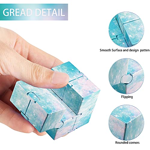 Funxim Infinity Cube Toy para Adultos y niños, versión Nueva Fidget Finger Toy Stress y Ansiedad, Killing Time Fidget Toys Infinite Cube para Office Staff (Azul)