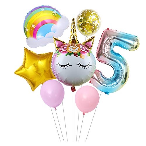 Globo de Papel de Aluminio Fiesta 32 Pulgadas número Globo decoración látex Aluminio Molde Globo Feliz cumpleaños Fiesta decoración (Color : 2)