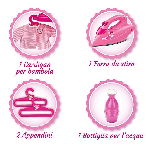 Grandi Giochi GG71290-Set Asse da Stiro Juego de Tabla de Planchar, Color Rosa (GG71290)