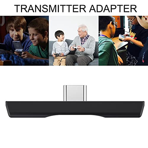 Greatangle-UK Transmisor de Audio 5.0 Adaptador inalámbrico Transmisión Sincronización de Audio para Nintend para Switch para Switch Lite PC para PS4 Negro 48 * 14 * 5mm