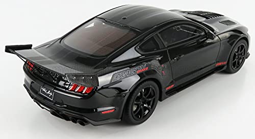 GT Spirit para Acme US047 Ford Mustang Shelby GT500 Concept Drag Snake Negro con rayas negras mate con gráficos 1/18 modelo coche