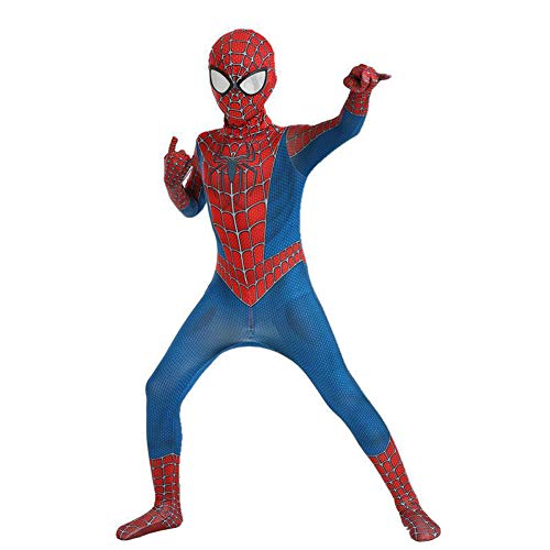 GUOHANG Traje de Spiderman niños Adultos 3D Anime Spiderman Traje Traje Medias Escenario Rendimiento casero Disfraces de Halloween Carnaval Cosplay disfrazaje Fiesta,Style 6,90~100CM