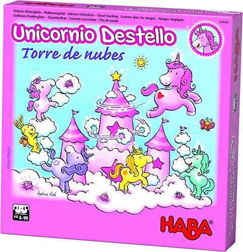 Haba- Juego de mesa, Unicornio Destello - Torre de Nubes, Multicolor (Habermass H304542) , color/modelo surtido