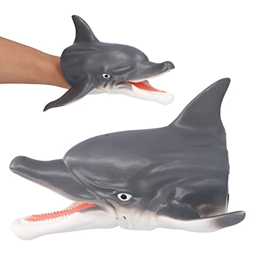 HAOX Juguete de Marioneta de Mano de Delfín, Aprendizaje Interactivo del Entretenimiento Marioneta de Mano de Delfín Realista Toque Suave Seguro para Piscina para Playa para Bañarse
