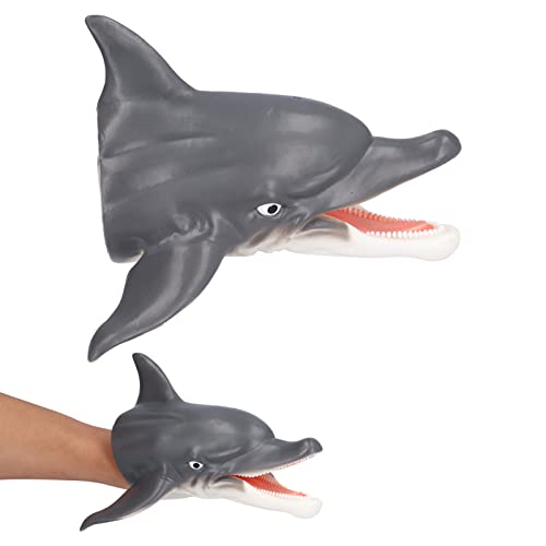 HAOX Juguete de Marioneta de Mano de Delfín, Aprendizaje Interactivo del Entretenimiento Marioneta de Mano de Delfín Realista Toque Suave Seguro para Piscina para Playa para Bañarse