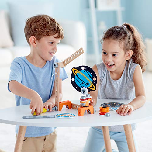 Hape Wooden Building Set with 8 Experiments Junior Inventor Magnet Science Lab-Juego de construcción de Madera con 8 experimentos (E3033)