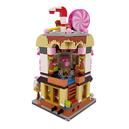 HIL Rompecabezas De Street View Bloques De Construcción 3D Micro Taladro Mini Bloques Juego Mental Pequeños Bloques De Construcción Juguetes De Los Niños Juguetes Para Adultos,Candy shop