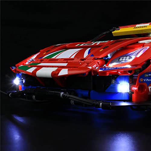 HLEZ Juego De Luces para Lego Ferrari 488 GTE AF Corse #51" Compatible con Ladrillos De Construcción Lego Modelo 42125, Juego De Legos No Incluido