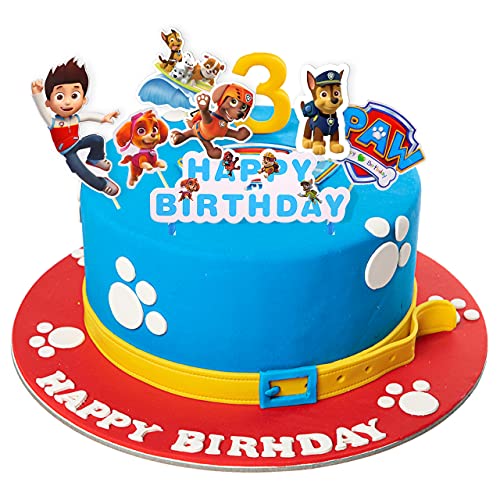 HONGECB Decoración Para Tartas Infantiles, Cupcake Toppers, Decoración Tarta De Niños, Patrulla de perros Para Cumpleaños De Niños, Fiesta De Baby Shower, Diy Tema Decoración De Tartas, 37 Piezas