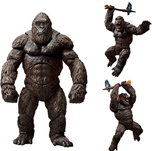 hqycjyoe Godzillas Vs King Kong Movie Figura de acción 2021 PVC Articulaciones Imagen Realista Modelo de Juguete Decoración King of Monsters Juguetes para niños Regalo 18Cm
