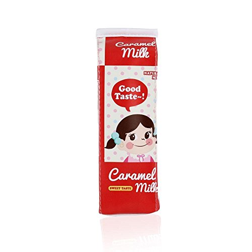 HRPH - Estuche escolar original con diseño de cartón de leche, rojo, VDTAZ012A