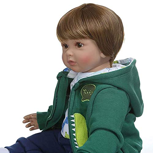 hsafantastic 24 Pulgadas 60 cm Encantadoras muñecas Reborn para niños pequeños de Silicona Realista muñeca de Juguete de Pelo Corto como se Muestra en Las imágenes