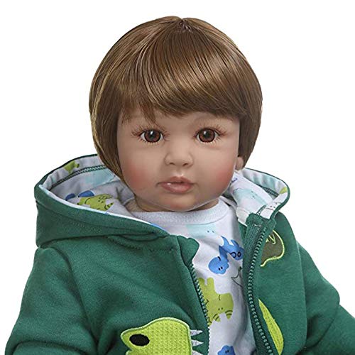 hsafantastic 24 Pulgadas 60 cm Encantadoras muñecas Reborn para niños pequeños de Silicona Realista muñeca de Juguete de Pelo Corto como se Muestra en Las imágenes