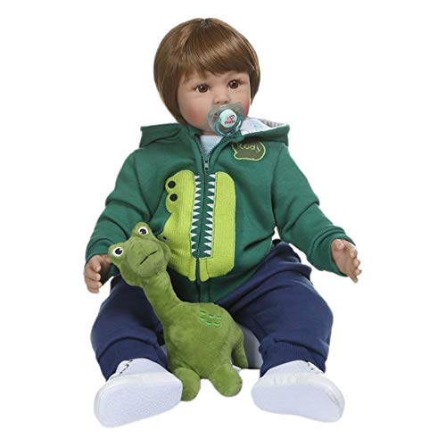 hsafantastic 24 Pulgadas 60 cm Encantadoras muñecas Reborn para niños pequeños de Silicona Realista muñeca de Juguete de Pelo Corto como se Muestra en Las imágenes