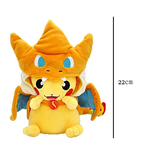 HUANYINGNI Pokemon Plush Doll,Pokemon Plush Pikachu,Pokemon Plush Charizard,Pokemon Doll,Cross-Dressed Pikachu Plush Toy,Super Soft Plush Toy,Gifts for Fans and Children
