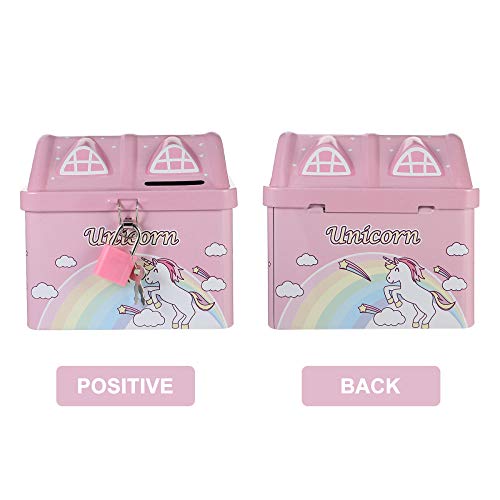 Hucha 1 unid Unicorn Coin Bank Adorable Dibujos Animados Casa Encantadora Money Box Saving Pot para Niños Cumpleaños Regalo Navidad Fiesta Accesorios Money Saving Box Piggy Bank Moneda Banco Piggy Ban