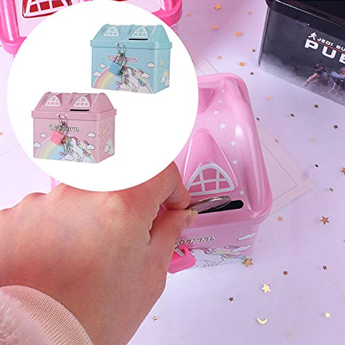 Hucha 1 unid Unicorn Coin Bank Adorable Dibujos Animados Casa Encantadora Money Box Saving Pot para Niños Cumpleaños Regalo Navidad Fiesta Accesorios Money Saving Box Piggy Bank Moneda Banco Piggy Ban