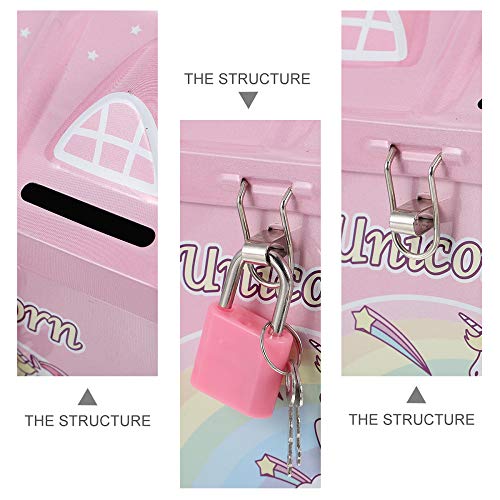 Hucha 1 unid Unicorn Coin Bank Adorable Dibujos Animados Casa Encantadora Money Box Saving Pot para Niños Cumpleaños Regalo Navidad Fiesta Accesorios Money Saving Box Piggy Bank Moneda Banco Piggy Ban