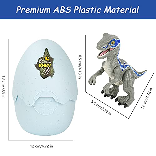 Huevo de Dinosaurio para incubar con Velociraptor en el Interior, CestMall Grow Huevos de Dinosaurio con Sonido para incubar, música y Luces Huevo para incubar de plástico Huevos de Dinosaurio 3+