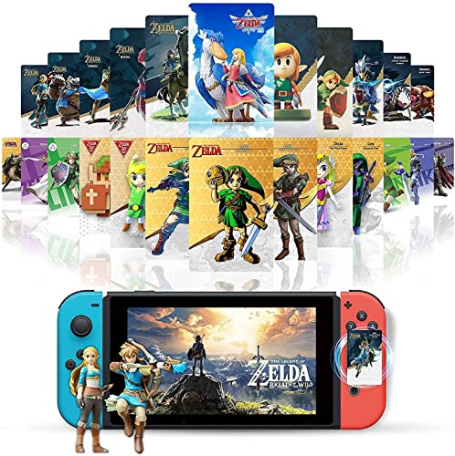HYZH Pack de 25 tarjetas NFC para The Legend of Zelda Breath of The Wild and Zelda: Skyward Sword, Zelda Cards compatible con Switch/Lite Wii U - con caja de tarjetas