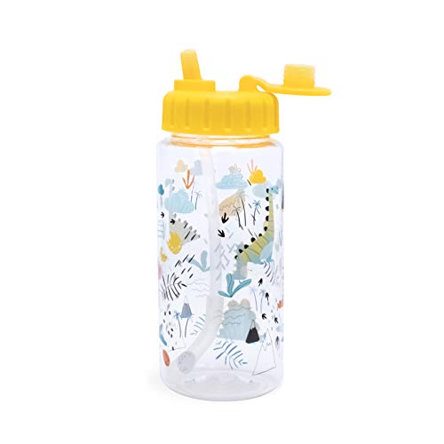i-Drink ID2109 Botella Tritan 400 ML Diseños Infantiles. Botella con Pajita. (Dino)