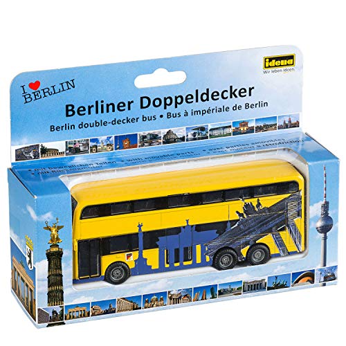 Idena 40107 - Maqueta de autobús Berlín (2 Pisos, con Motor retráctil, Aprox. 18,5 x 13,5 x 4,5 cm), Color Amarillo