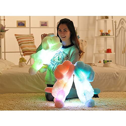 ISAKEN Colorido Luminoso Perro, LED Que Brilla intensamente del Perro de Perrito de Peluche Juguetes, Almohada De Felpa Cojín Juguetes para Niños Muñeco De Peluche Regalo De Cumpleaños para Niño