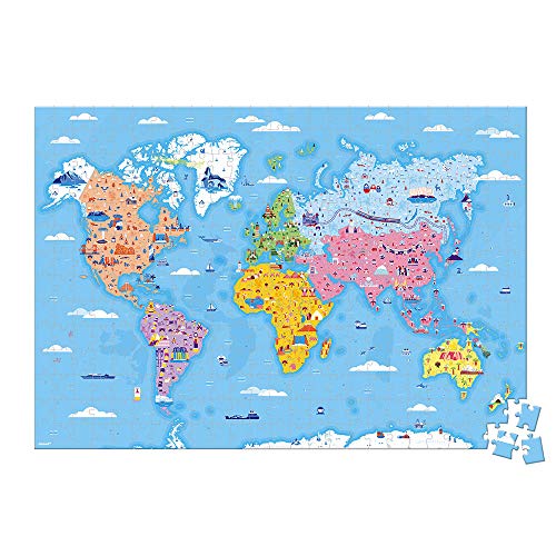 Janod - Puzle Educativo Infantil Curiosidades del Mundo, de 350 Piezas - Desarrolla la Motricidad Fina y la Concentración - A partir de 7 Años, J02677