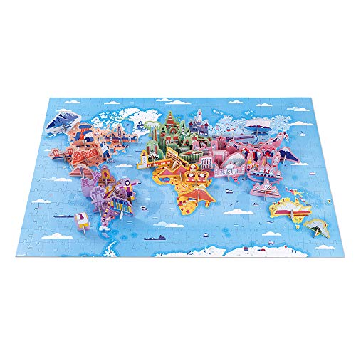 Janod - Puzle Educativo Infantil Curiosidades del Mundo, de 350 Piezas - Desarrolla la Motricidad Fina y la Concentración - A partir de 7 Años, J02677