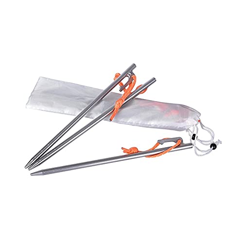 JINGGEGE Jengijo Tent Pegs Camping Tienda de campaña Nails Estacas Accesorios de Tiendas de Tiendas de Trabajo de Servicio Pesado para Terreno Duro 4 / 6pcs (Color : BV1032 Storage Bag)