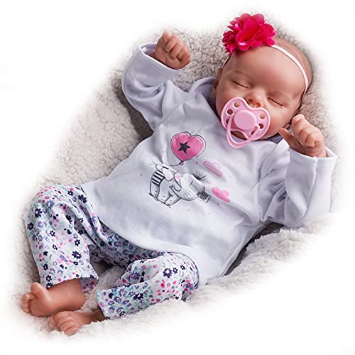JIZHI muñecos Reborn, Muñecas de bebé Realistas de 17 Pulgadas con Vinilo Suave Hecho a Mano, Bebés Reborn de Bebé Recién Nacida Muñeca Reborn de Aspecto lo Real (bebé durmiendo)