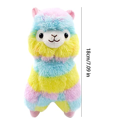 Jorzer Alpaca Peluche Juguete Realista Colorido Suave Llama muñeca Peluche de Peluche muñeca Arco Iris Llamacorn Suave Juguete para niños Regalo de cumpleaños