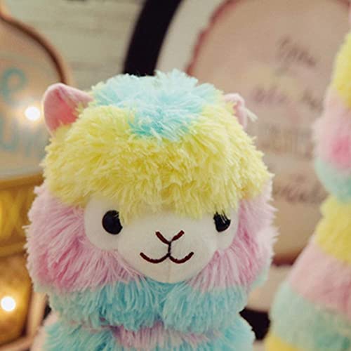 Jorzer Alpaca Peluche Juguete Realista Colorido Suave Llama muñeca Peluche de Peluche muñeca Arco Iris Llamacorn Suave Juguete para niños Regalo de cumpleaños