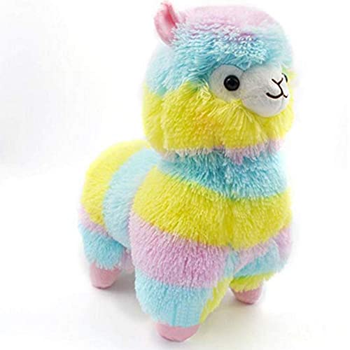 Jorzer Alpaca Peluche Juguete Realista Colorido Suave Llama muñeca Peluche de Peluche muñeca Arco Iris Llamacorn Suave Juguete para niños Regalo de cumpleaños