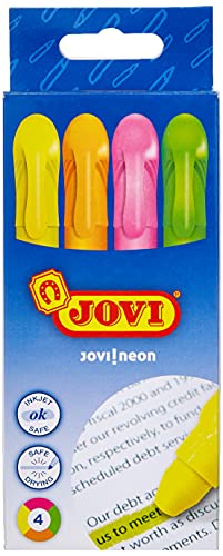 Jovi- Blíster de 4 marcadores gel fluorescentes, Multicolor, unica (1810)