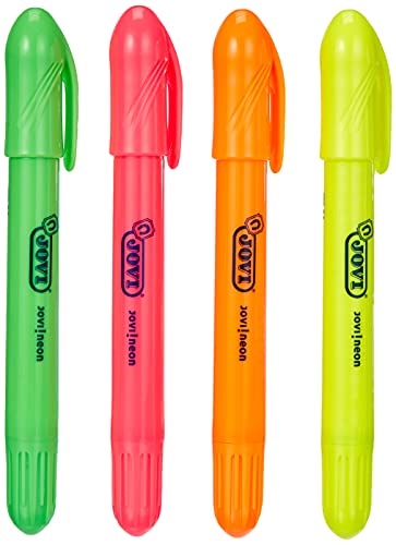 Jovi- Blíster de 4 marcadores gel fluorescentes, Multicolor, unica (1810)