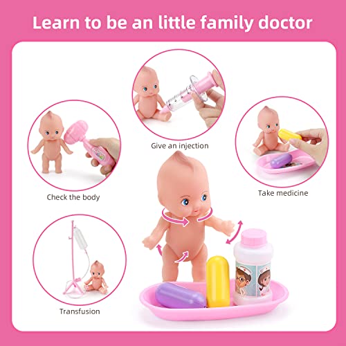 JoyGrow 40 piezas maletín médico, juguete médico, maletín de doctor, juego de rol para niños, juego de dentista, kit con estetoscopio electrónico, regalos para niños a partir de 3 años