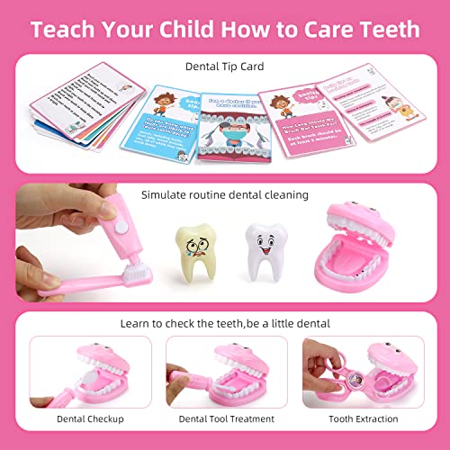 JoyGrow 40 piezas maletín médico, juguete médico, maletín de doctor, juego de rol para niños, juego de dentista, kit con estetoscopio electrónico, regalos para niños a partir de 3 años