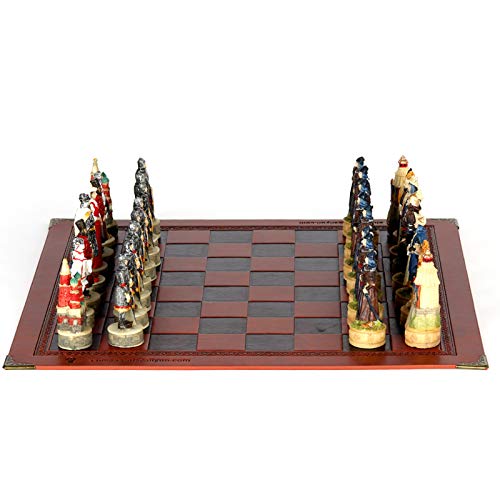 Juego De Ajedrez De Viaje Y Juego De Mesa De Borrador, Juego De Ajedrez De Muñeca De Resina, Juego De Ajedrez Con Tema De Guerra De Mongolia Rusa Para Niños Y Adultos