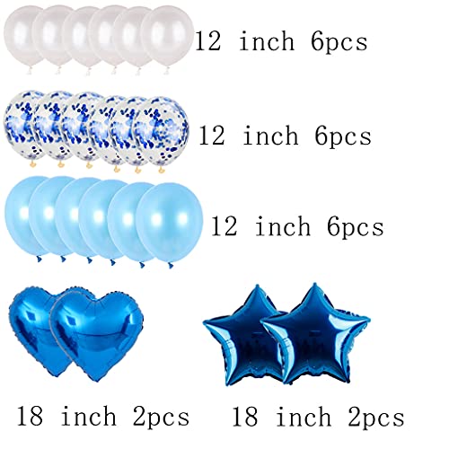 Juego de decoración para 15 cumpleaños de color azul para niños, juego de decoración para 15 cumpleaños, globos con diseño de número 15, color azul