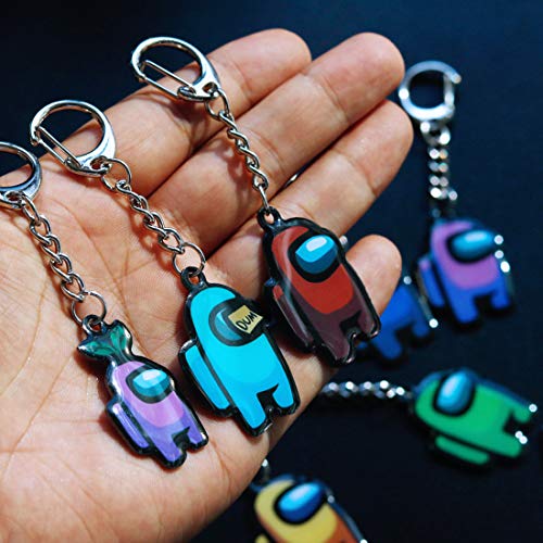 Juego de Llavero Am_ong Us - YUESEN 8pcs llaveros para Coche, Llavero, Anillo para teléfono, Mochila, Accesorios, Amigos, niño