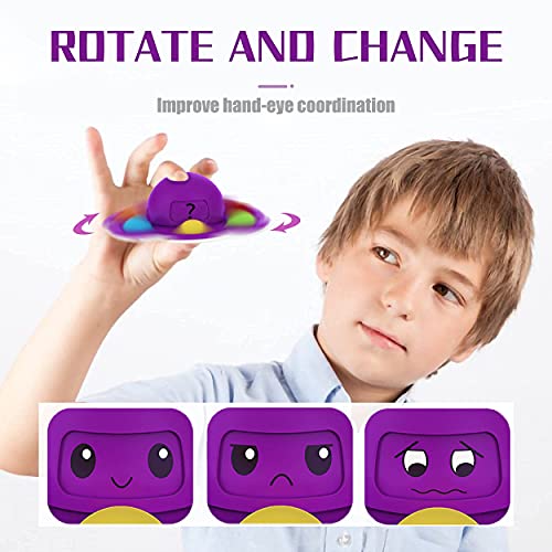 Juego Juguete Antiestres,Push and Pop Bubble Fidget Toy,Silicona Sensorial Fidget Juguete,Juguete Sensorial Antiestrés para Niños Adultos,Pulpo Fidget Toy Hoyuelo Simple Pop-it Fidget Splnner