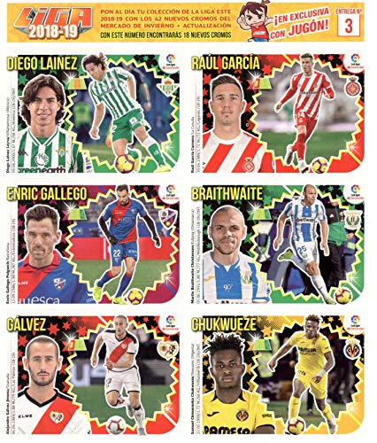 Jugon Actualización Completa Las 7 láminas + Las Hojas para pegarlas Liga Este 2018 19