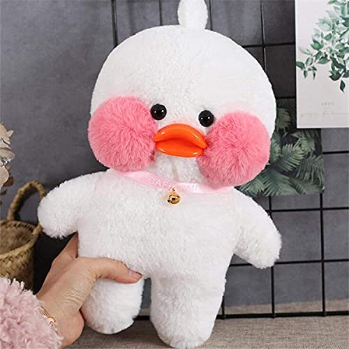 Juguete de peluche suave de juguete de juguete de pato blanco for niños Bricolaje Juguete relleno de peluche abrazado con sombrero rosado lindo y elegantes regalos for la Navidad. (12 pulgadas / 30 cm