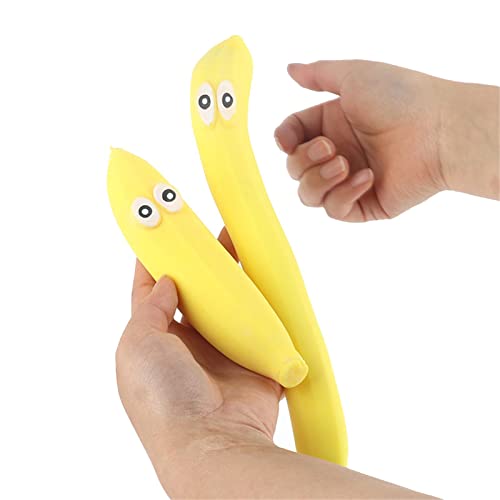 Juguete de plátano sensorial, lindo juguete de plátano elástico, juguetes de plátano para aliviar el estrés, juguete para apretar, juguete para pellizcar para niños y adultos, regalo ideal para amigos