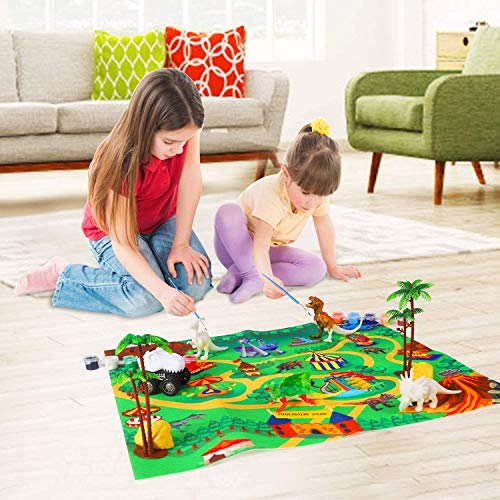 Juguetes de Dinosaurios, Felly Dinosaurio Pintar Juegos para Niños, 3D DIY Dinosaurio Figuras, Educativos Regalo de Cumpleaños y de Navidad para 3 4 5 6 7 8 9 años Niños y Niñas