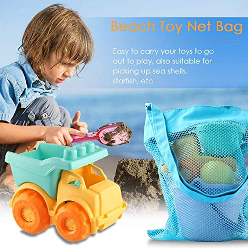Juguetes de Playa para niños, Niños Material Plastico Juguetes Arena y Arena para niños con Camion Bucket Castle Moldes y Bolsa de Malla Material plastico Blando