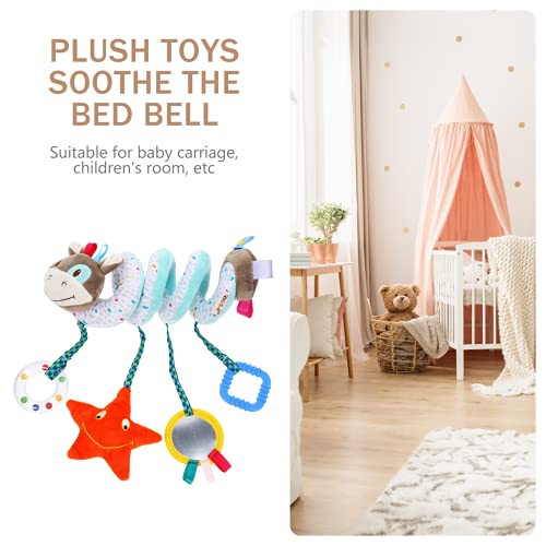 Kisangel Cama de Bebé Colgante de Juguete Espiral de Felpa Cuna Juguetes Sonajero Infantil Carrito Alrededor Colgante Animal de Dibujos Animados Interactivos Juguete para Niños Cochecito